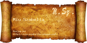 Miu Szabella névjegykártya